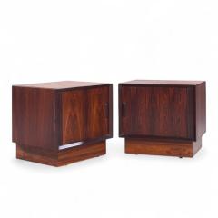 Svend Aage Madsen Svend Madsen Mid Century Danish Rosewood Tambour Door Nightstands Pair - 4277124