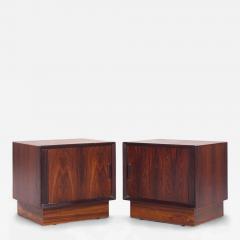 Svend Aage Madsen Svend Madsen Mid Century Danish Rosewood Tambour Door Nightstands Pair - 4277411