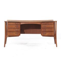 Svend Aage Madsen Svend Madsen Mid Century Danish Teak Curved Desk - 3834709