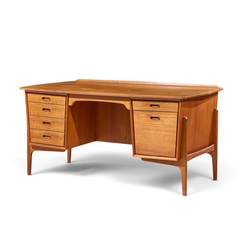 Svend Aage Madsen Svend Madsen for Sigurd Hansen Mid Century Danish Teak Desk - 4794361