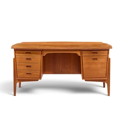 Svend Aage Madsen Svend Madsen for Sigurd Hansen Mid Century Danish Teak Desk - 4794363