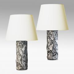 Svend Hammersh i Hammershoj Duo of Table Lamps With Acanthus Leaf Reliefs by Svend Hammershoi for Kahler - 3408082