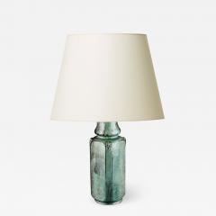 Svend Hammersh i Hammershoj Table lamp with pale teal black glaze by - 1003201