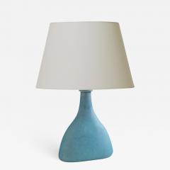 Svend Hammersh i Table Lamp with Shallow Depth in Pale Turquoise Glaze by Svend Hammersh i - 681129