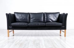 Svend Skipper Danish Modern Black Leather 3 Seater Sofa by Svend Skipper - 2757181