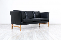 Svend Skipper Danish Modern Black Leather 3 Seater Sofa by Svend Skipper - 2757182