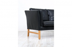 Svend Skipper Danish Modern Black Leather 3 Seater Sofa by Svend Skipper - 2757184