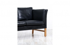 Svend Skipper Danish Modern Black Leather 3 Seater Sofa by Svend Skipper - 2757185