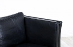 Svend Skipper Danish Modern Black Leather 3 Seater Sofa by Svend Skipper - 2757188