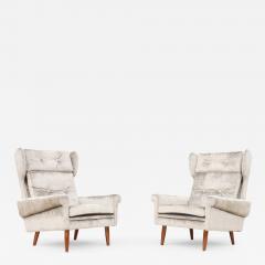 Svend Skipper Svend Skipper High Back Lounge Chairs In Barbara Barry Couture Fabric - 4716761