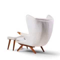 Svend Skipper Svend Skipper Model 91 Mid Century Papa Bear Wingback Lounge Chair with Ottoman - 4776322