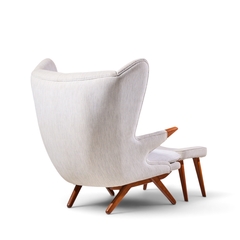 Svend Skipper Svend Skipper Model 91 Mid Century Papa Bear Wingback Lounge Chair with Ottoman - 4776326