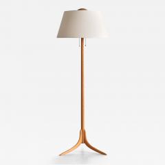 Svensk Hemslojd Swedish Modern Three Legged Floor Lamp in Oak Svensk Hemsl jd 1950s - 3412101