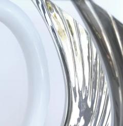 Swan Center Side Table in Resin with Silver Bases and Round Glass Top - 3507672