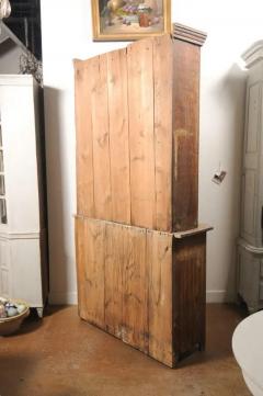 Swedish 1780s Gustavian Period Two Part Tall Cabinet with Original Paint - 3498589