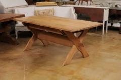 Swedish 1790s European Pine Sawbuck Table with Drawer and Double X Form Legs - 3547519