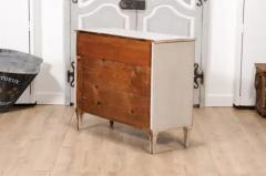 Swedish 1790s Gustavian Period Painted Three Drawer Chest with Carved Feet - 3564597