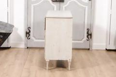 Swedish 1790s Gustavian Period Painted Three Drawer Chest with Carved Feet - 3564604