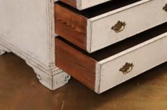 Swedish 1790s Gustavian Period Two Part Painted Secretary with Slant Front Desk - 3592645