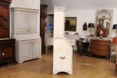 Swedish 1790s Gustavian Period Two Part Painted Secretary with Slant Front Desk - 3592678