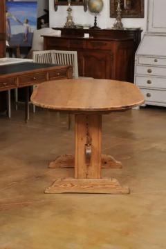 Swedish 1800s Gustavian Period Trestle Base Dining Room Table with Oval Top - 3498461