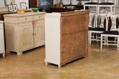 Swedish 1810s Gustavian Period Painted Sideboard with Carved Diamond Motifs - 3521543