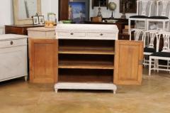 Swedish 1810s Gustavian Period Painted Sideboard with Carved Diamond Motifs - 3521571