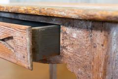Swedish 1820s Side Table with Carved Drawer and Tapered Legs - 3608614