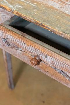 Swedish 1820s Side Table with Carved Drawer and Tapered Legs - 3608617