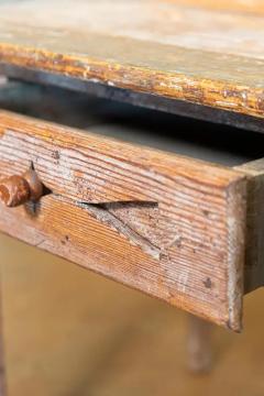 Swedish 1820s Side Table with Carved Drawer and Tapered Legs - 3608626