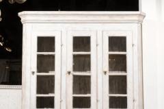 Swedish 1830s Painted Wood Vitrine Cabinet with Glass Doors and Drawers - 3491388