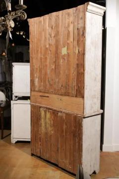 Swedish 1830s Painted Wood Vitrine Cabinet with Glass Doors and Drawers - 3491530