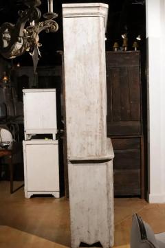 Swedish 1830s Painted Wood Vitrine Cabinet with Glass Doors and Drawers - 3491533