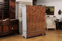 Swedish 1850s Gray Painted Bookcase with Open Shelves and Two Drawers - 3588128