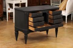 Swedish 1855s Black Painted Chest with Central Door and Seven Drawers - 3521530