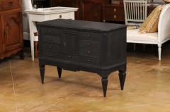 Swedish 1855s Black Painted Chest with Central Door and Seven Drawers - 3521653