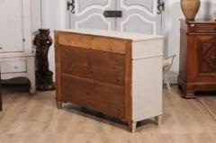 Swedish 1860s Creamy Gray Painted Sideboard with Reeded Doors and Drawers - 3601964