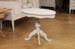 Swedish 1860s Painted Oval Pedestal Table with Carved Apron and Quadripod Base - 3555801