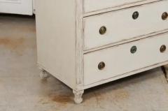 Swedish 1865 Neoclassical Style Painted Three Drawer Chest with Guilloches - 3441674