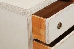 Swedish 1865 Neoclassical Style Painted Three Drawer Chest with Guilloches - 3441830