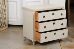 Swedish 1865 Neoclassical Style Painted Three Drawer Chest with Guilloches - 3441833