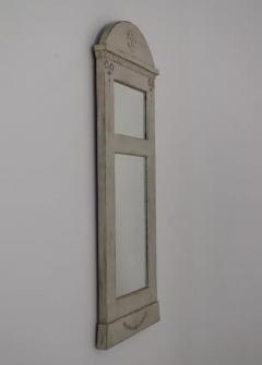 Swedish 1880s Gray Painted Wall Mirror with Carved Rosettes and Ribbons - 3599310