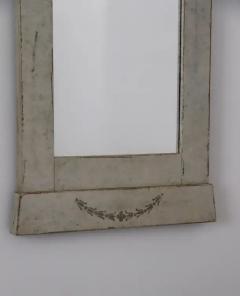 Swedish 1880s Gray Painted Wall Mirror with Carved Rosettes and Ribbons - 3599311