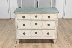 Swedish 1880s Gustavian Style Off White Painted Commode with Marbleized Top - 3746785