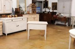 Swedish 1880s Gustavian Style Painted Side Table with Three Reeded Drawers - 3509326