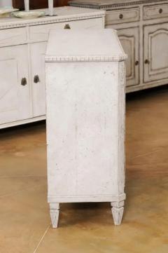 Swedish 1880s Gustavian Style Painted Wood Sideboard with Carved Diamond Motifs - 3491377