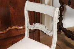Swedish 1880s Painted Bench with Raised Arms New Upholstery and Patina - 3432926
