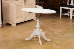 Swedish 1880s Painted Wood Gu ridon Table with Oval Top and Pedestal Base - 3521407