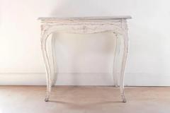Swedish 1890 Painted Freestanding Side Table with Cabriole Legs and Carved Skirt - 3730037