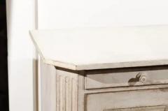 Swedish 1890 Painted Sideboard with Two Drawers Two Doors and Fluted Side Posts - 3420247